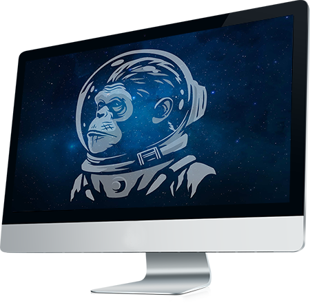 computer website design ape spacesuit